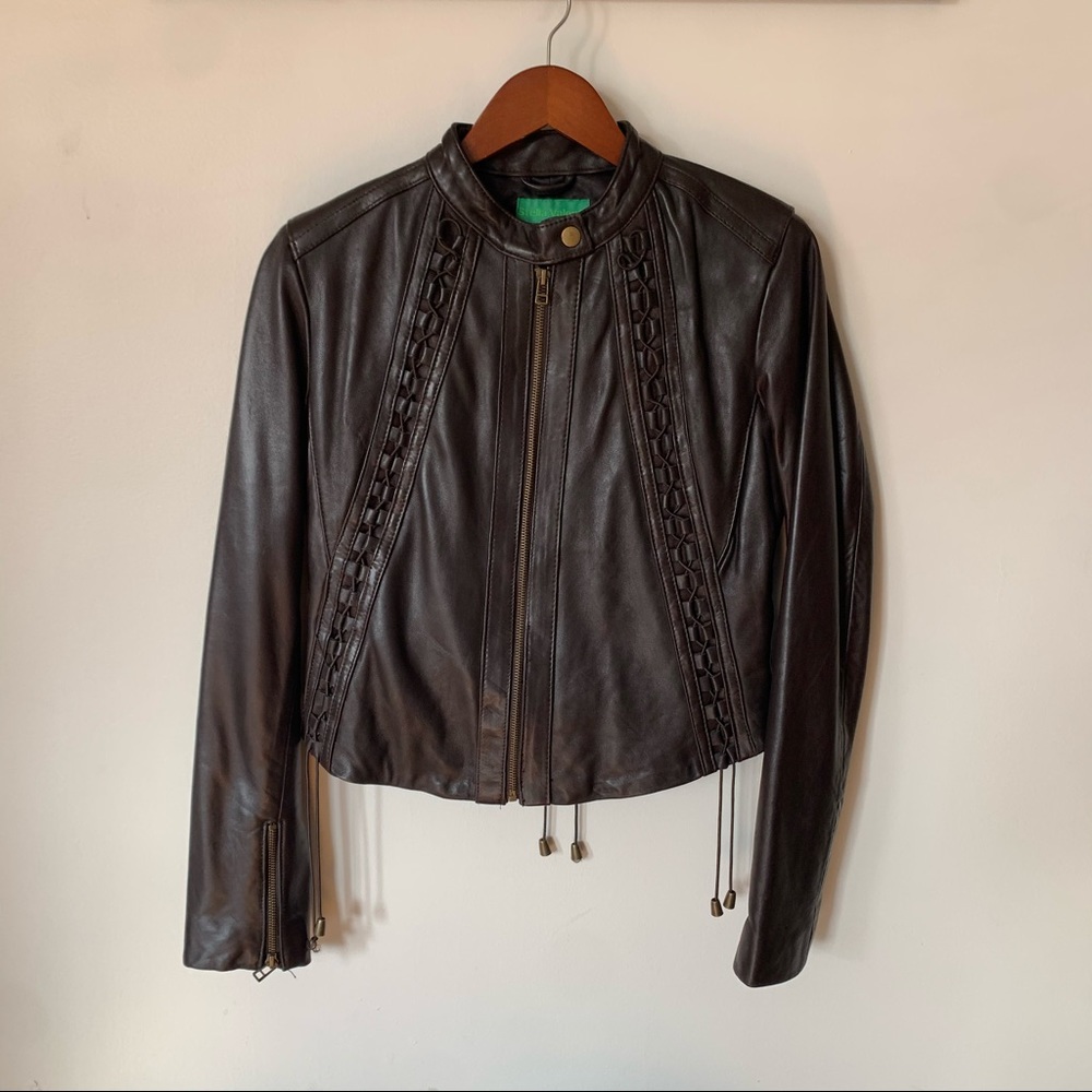 Genuine brown leather jacket